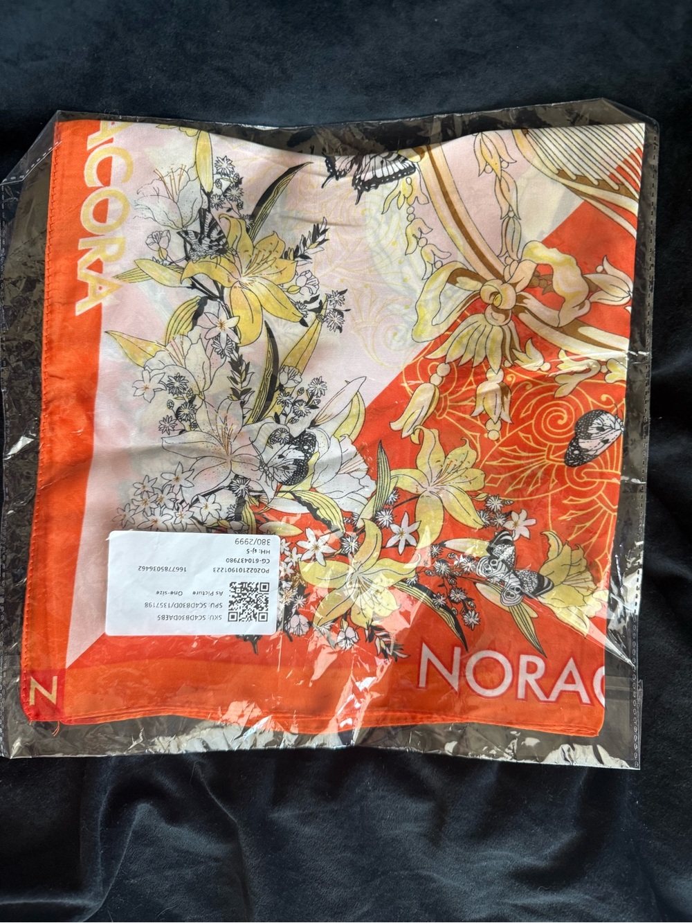 Beach Babe Coral Bay Orange and Yellow Floral Silk-Feel Scarf